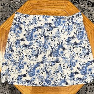 *LADY HAGEN* Blue x White Floral Mini Golf Tennis Toile Skort Size XL
